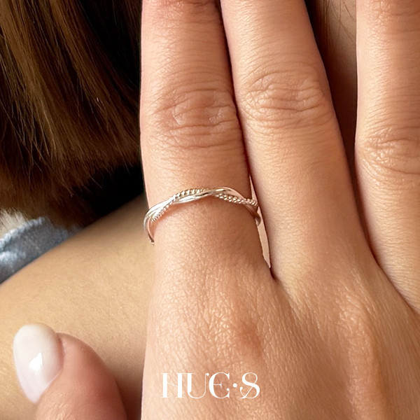 扭結螺旋線條閉口戒 S925純銀 