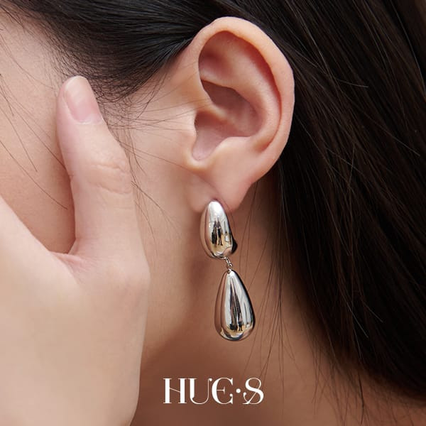 漣漪水滴造型耳扣 316鋼飾 
