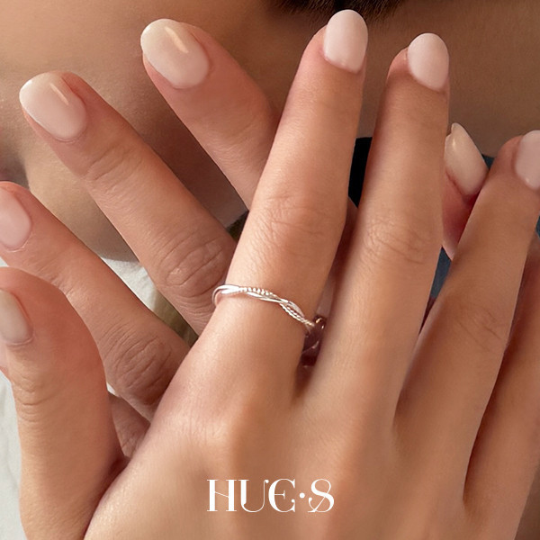 扭結螺旋線條閉口戒 S925純銀 