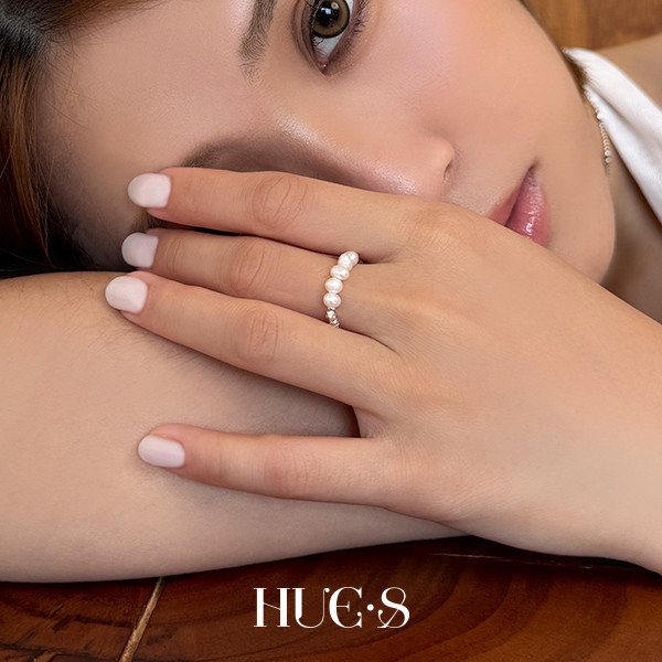 時髦珍珠彈力戒 S925純銀 
