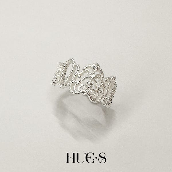 蝶紋鋯石可調戒 S925純銀 