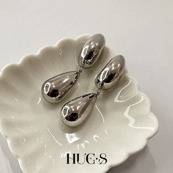 漣漪水滴造型耳扣 316鋼飾 