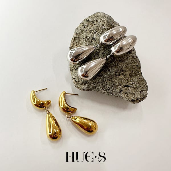 漣漪水滴造型耳扣 316鋼飾 