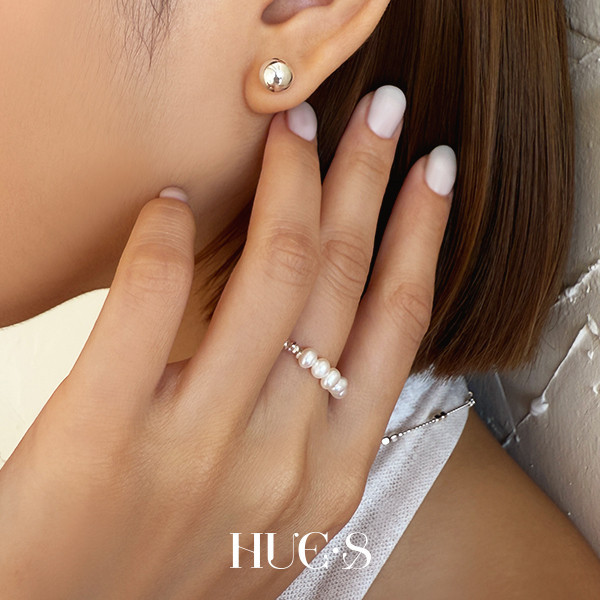 時髦珍珠彈力戒 S925純銀 