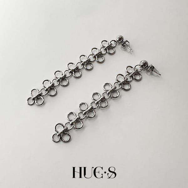 鍊式花環長耳環 316鋼飾 
