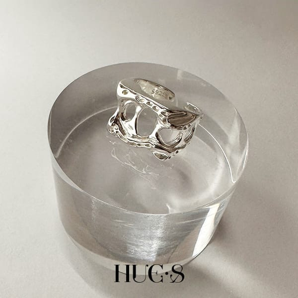 方形可調式鏤空戒 S925純銀 