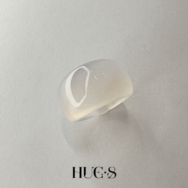 天然瑪瑙簡約寬版戒指 