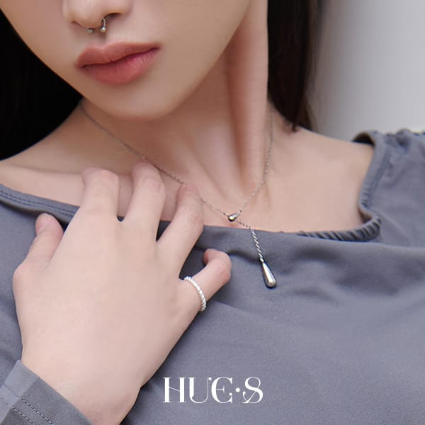 極簡流線水滴鍊 316鋼飾 