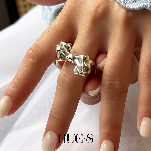 立體緞帶蝴蝶結戒指 S925純銀 
