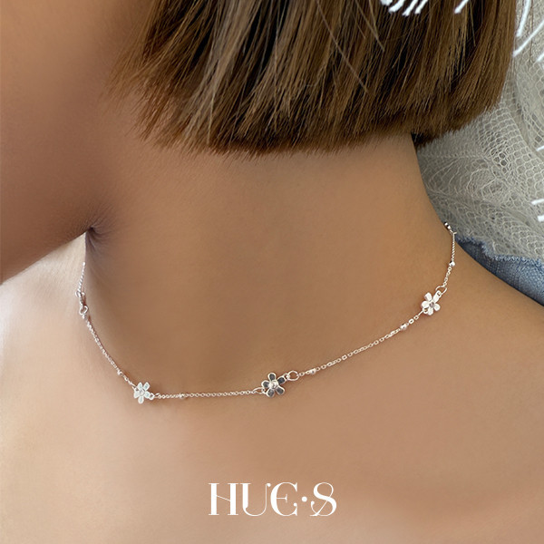 花朵細鑽設計項鍊 S925純銀 