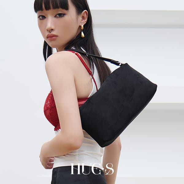 個性麂皮絨布肩背手提兩用包 