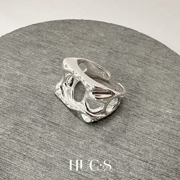 方形可調式鏤空戒 S925純銀 