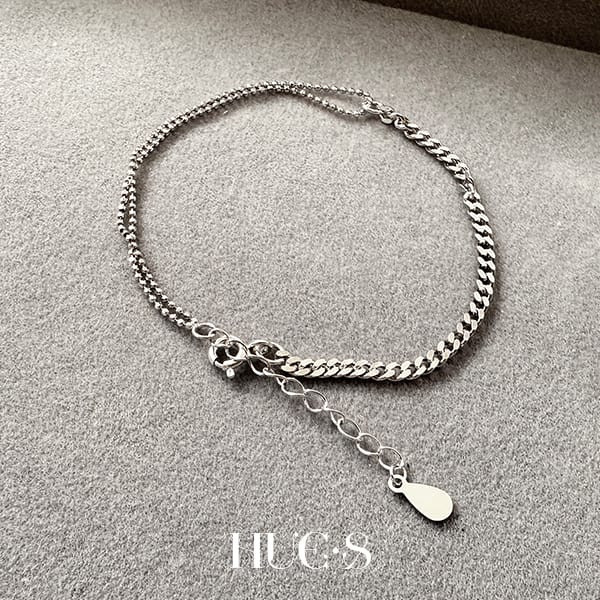 幾何圓珠不對稱手鍊 S925純銀 