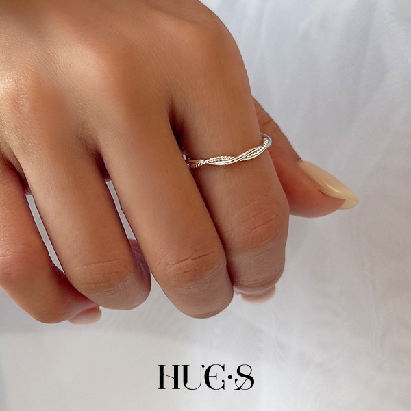 扭結螺旋線條閉口戒 S925純銀 