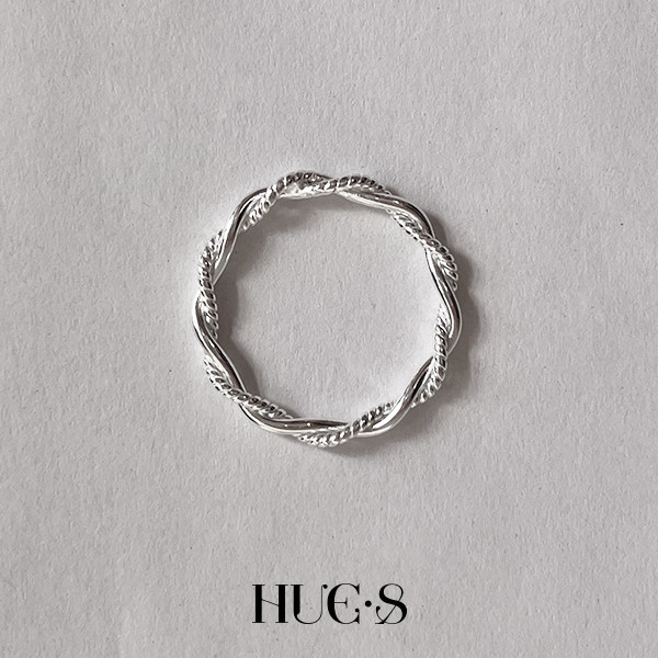 扭結螺旋線條閉口戒 S925純銀 