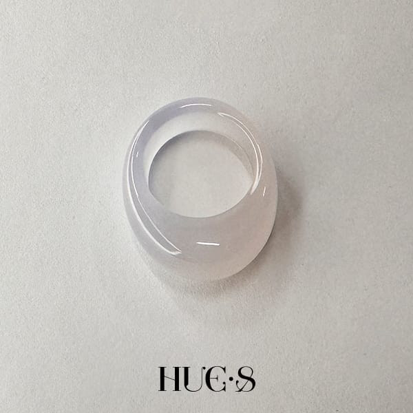 天然瑪瑙簡約寬版戒指 