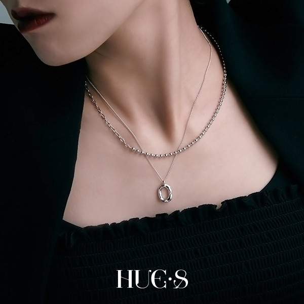 幾何圓形鎖骨項鍊 S925純銀 