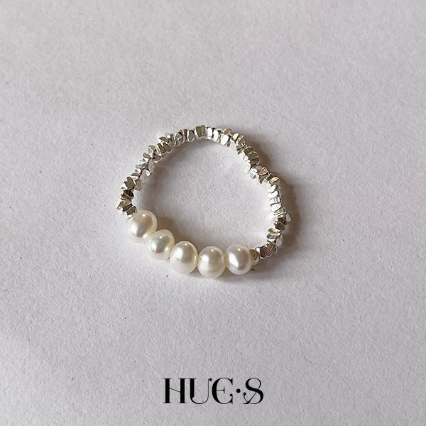 時髦珍珠彈力戒 S925純銀 