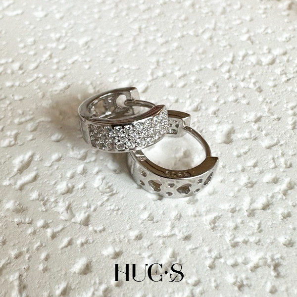 雙向愛戀鑲鑽耳環 S925純銀 