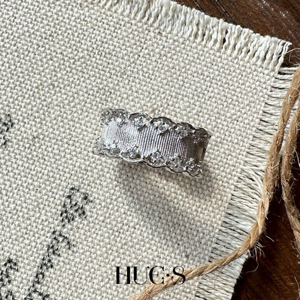 法式蕾絲鋯石戒指 S925純銀 