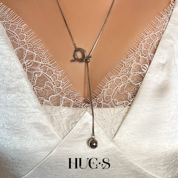 銀珠可調節OT扣項鍊 316鋼飾 