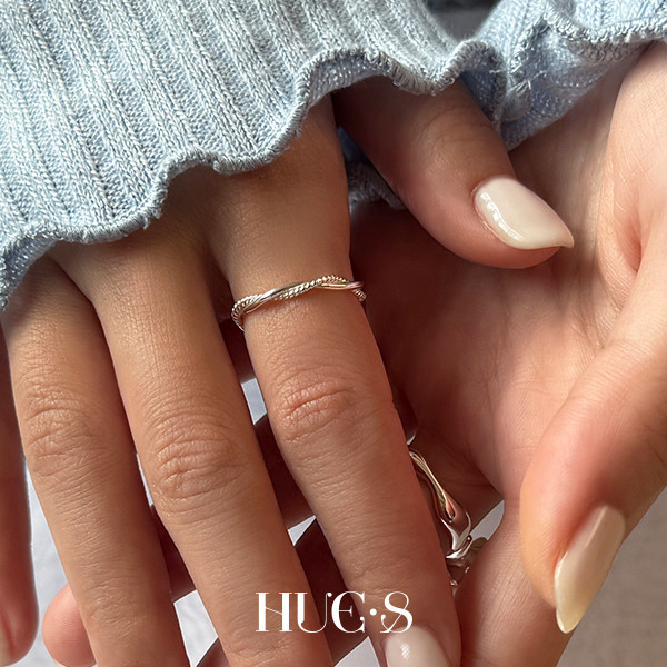 扭結螺旋線條閉口戒 S925純銀 