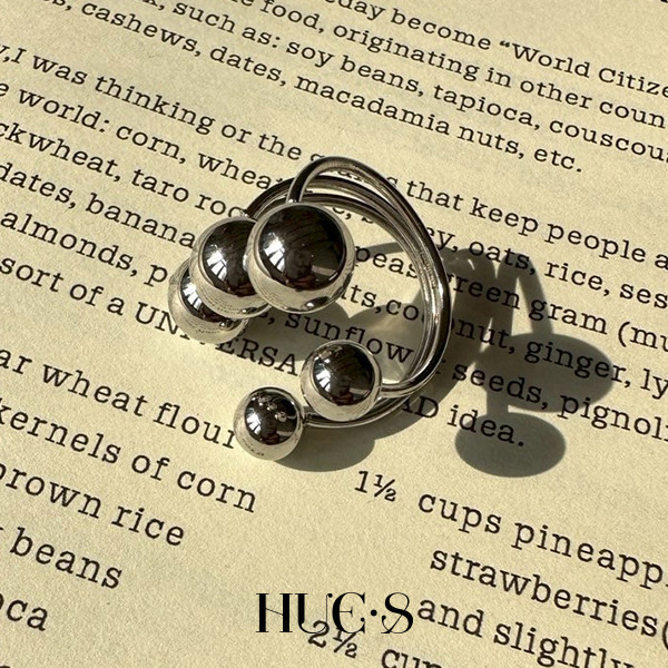 時髦大小圓球戒指 316鋼飾 