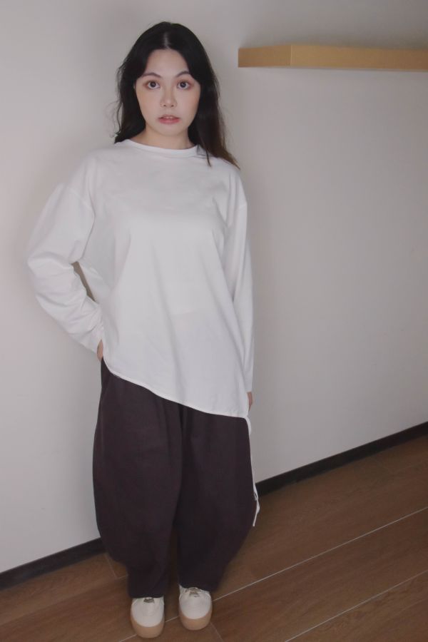 多色設計圓領打底上衣 