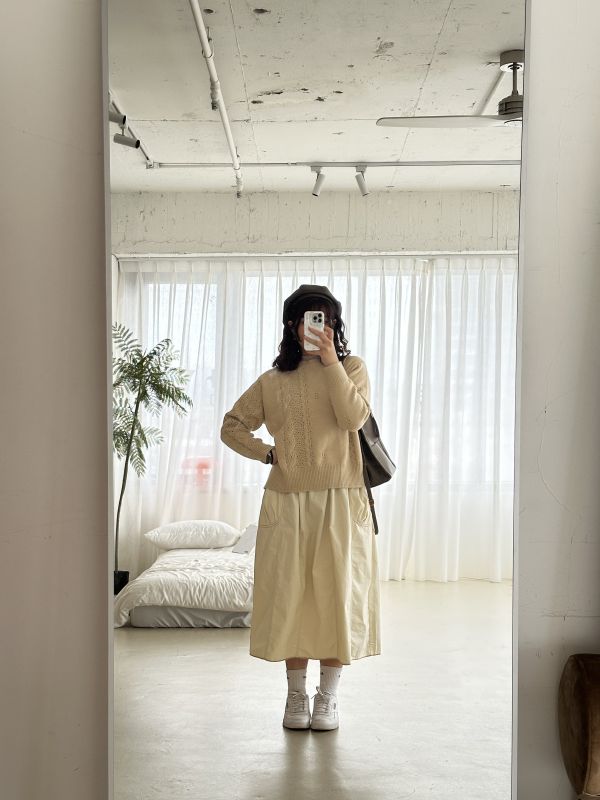 明線滾邊日系A字裙 A字裙、日系裙款、棉質裙、百搭裙、明線滾邊裙、氣質裙、日系穿搭、女裝裙、甜美裙款、通勤裙