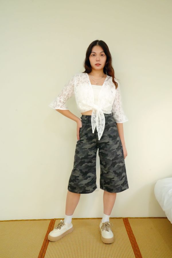 潮流迷彩七分褲 