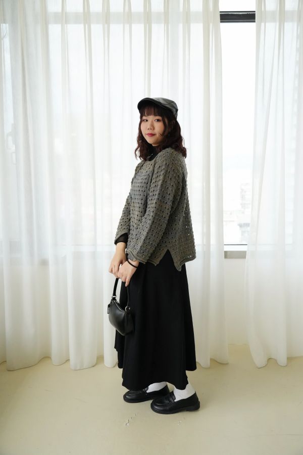 純棉好好搭A字裙 純棉A字裙、好好搭A字裙、半身裙、秋冬女裙、百搭裙、舒適裙、日常裙、通勤裙、女裙、長裙、針織搭配裙、休閒裙