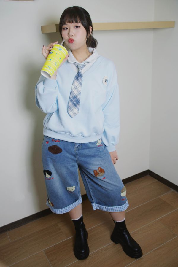 繽紛馬卡龍假兩件大學T 