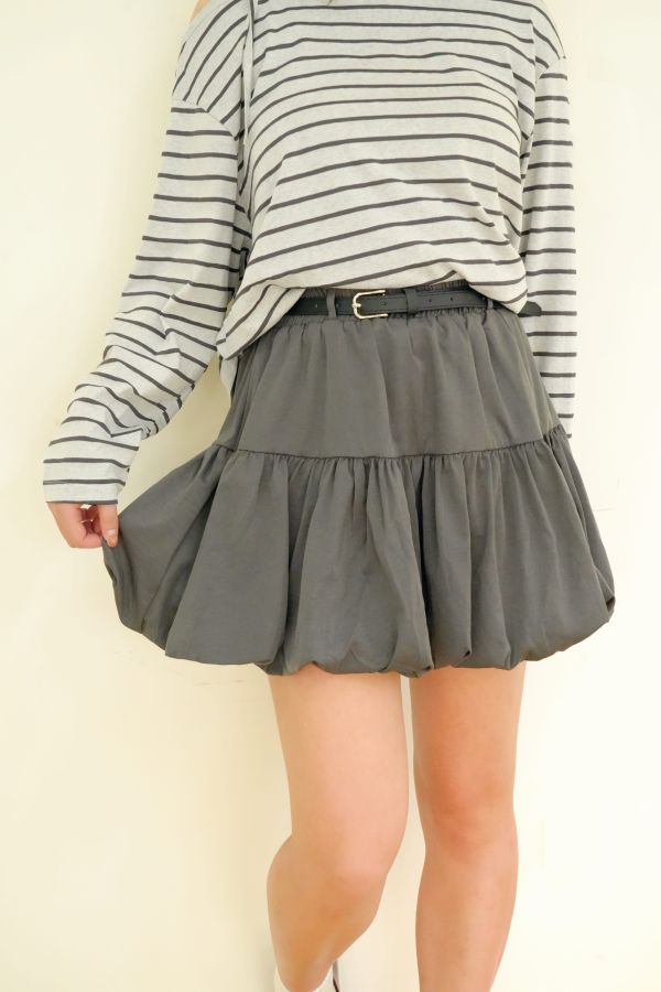 心動花苞系列 花苞裙, 安全褲裙, 黑灰白裙, 百搭裙, 日常裙, 女生裙款, 舒適裙, 內搭安全褲, 氣質裙, 甜美裙