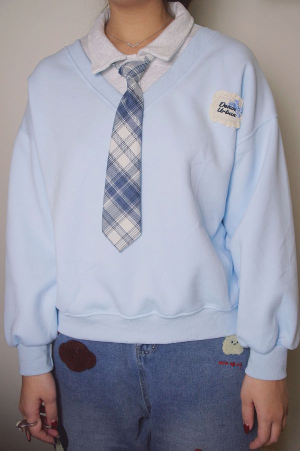 繽紛馬卡龍假兩件大學T 