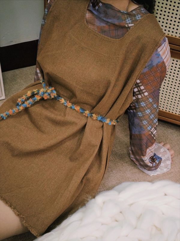 長版疊搭牛仔馬甲 