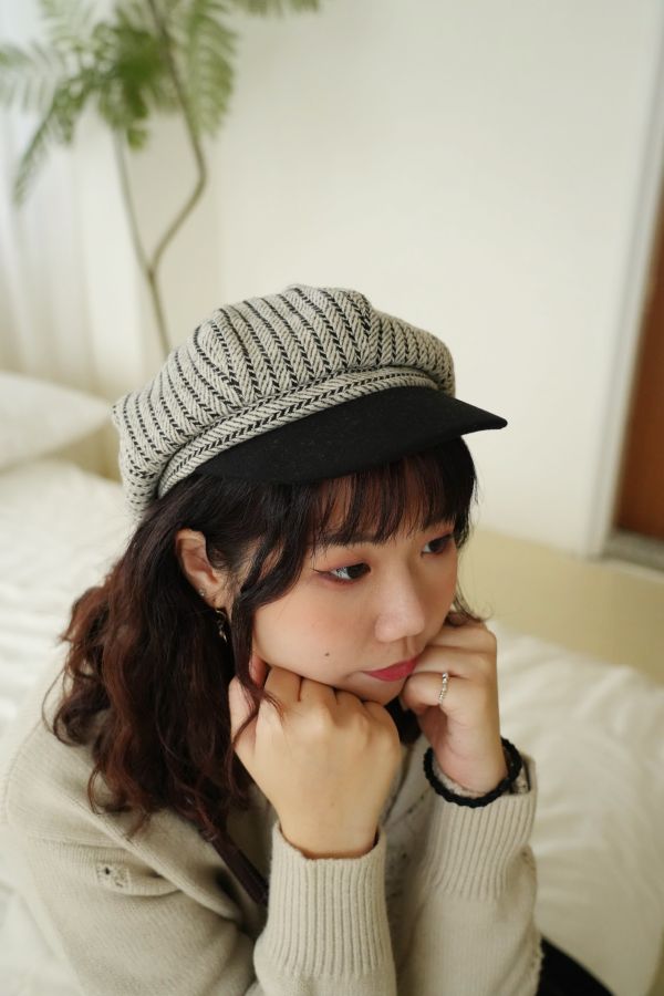 線條報童帽 線條報童帽、英倫風帽子、復古報童帽、秋冬帽、質感帽款、百搭帽、男女帽、文青帽、時尚帽、造型帽、線條帽子、秋冬穿搭配件
