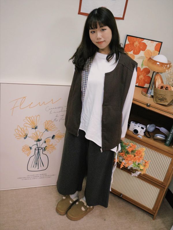 有格調的日系格紋褲 