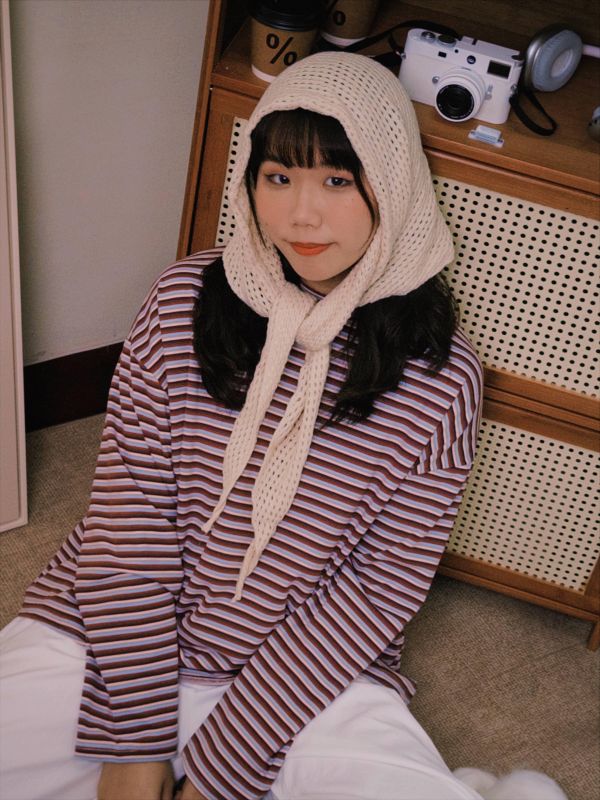 輕柔彈彈條紋Ｔ 