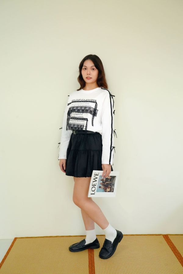 心動花苞系列 花苞裙, 安全褲裙, 黑灰白裙, 百搭裙, 日常裙, 女生裙款, 舒適裙, 內搭安全褲, 氣質裙, 甜美裙