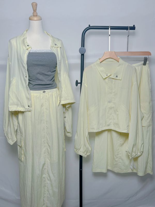 天絲抽繩防曬套裝 天絲防曬套裝、抽繩防曬服、夏季防曬服裝、天絲休閒套裝、防曬機能服、舒適防曬套裝、女生防曬服推薦、戶外防曬服