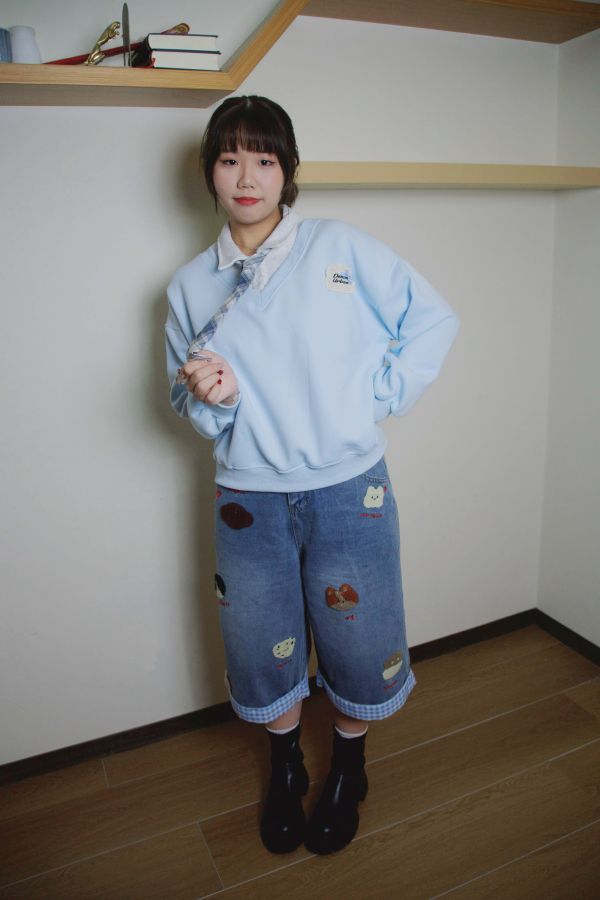 繽紛馬卡龍假兩件大學T 