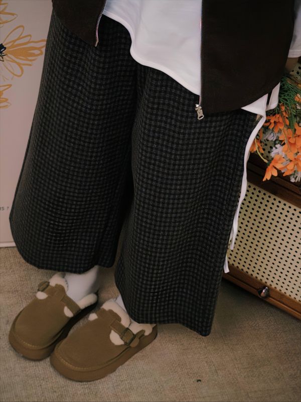有格調的日系格紋褲 