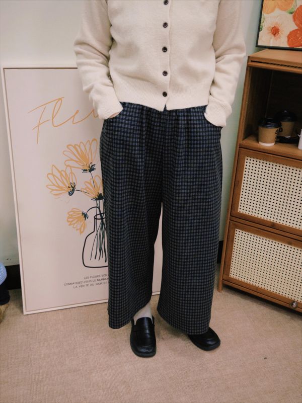 有格調的日系格紋褲 