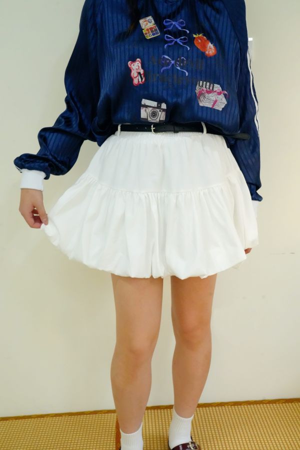 心動花苞系列 花苞裙, 安全褲裙, 黑灰白裙, 百搭裙, 日常裙, 女生裙款, 舒適裙, 內搭安全褲, 氣質裙, 甜美裙