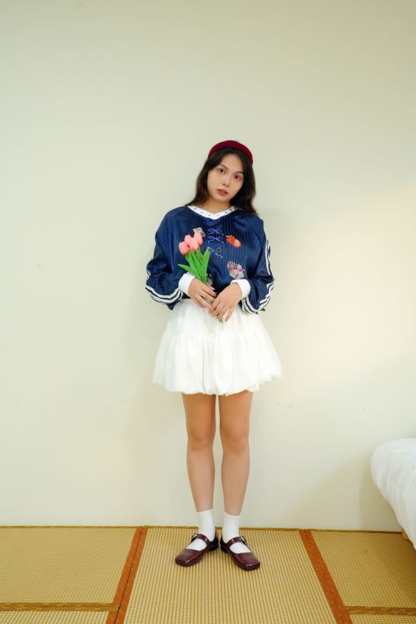 心動花苞系列 花苞裙, 安全褲裙, 黑灰白裙, 百搭裙, 日常裙, 女生裙款, 舒適裙, 內搭安全褲, 氣質裙, 甜美裙