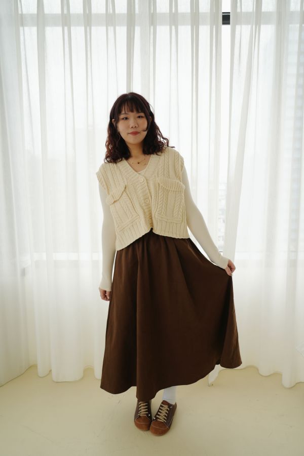 純棉好好搭A字裙 純棉A字裙、好好搭A字裙、半身裙、秋冬女裙、百搭裙、舒適裙、日常裙、通勤裙、女裙、長裙、針織搭配裙、休閒裙