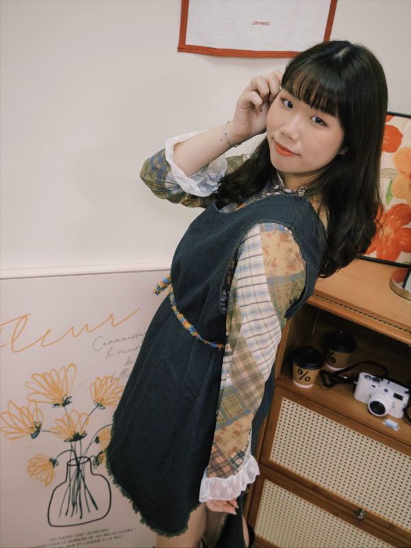 長版疊搭牛仔馬甲 