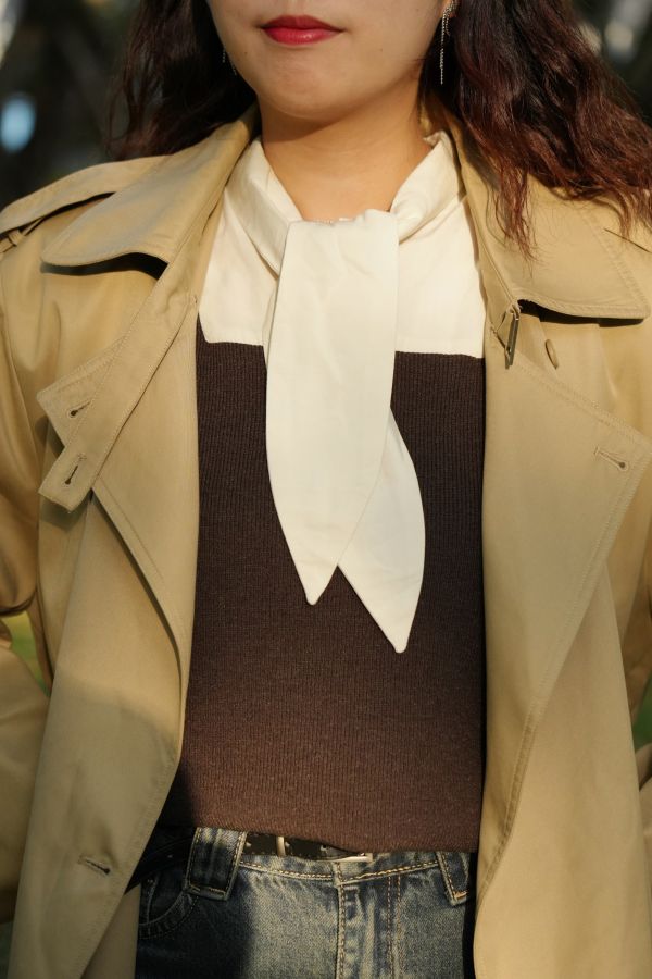 假兩件知性學院風上衣 假兩件上衣、學院風上衣、知性上衣、秋冬上衣、長袖上衣、百搭上衣、文青上衣、女上衣、休閒上衣、通勤上衣、秋冬百搭上衣、氣質上衣