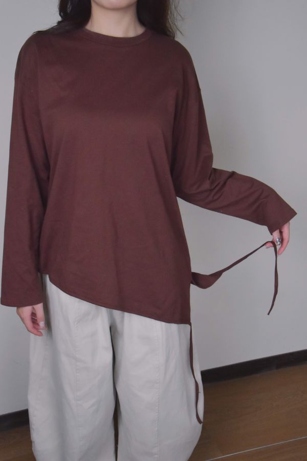 多色設計圓領打底上衣 