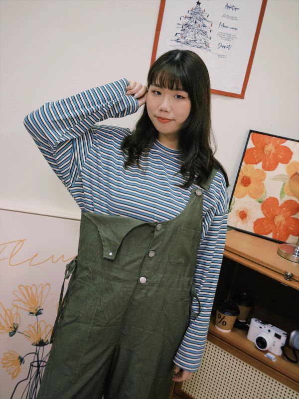 輕鬆自在抽腰背帶褲 